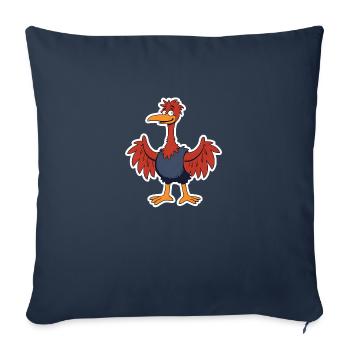 Autruche Drôle Comic Oiseau Chemise - Housse de coussin décorative 45 x 45 cm - bleu marine - Devant