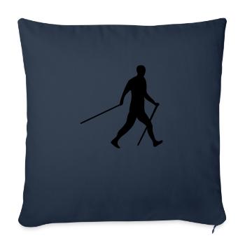 Nordic Walker - Wandern - Spazieren - Sofa pillowcase 17,3'' x 17,3'' (45 x 45 cm) - navy - Front
