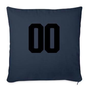 Nummer 00 große Zahlen Massive Ziffern - Sofakissenbezug 45 x 45 cm - Navy - Vorne
