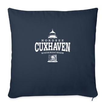 Cuxhaven Nordsee (weiss oldstyle) - Sofakissenbezug 45 x 45 cm - Navy - Vorne