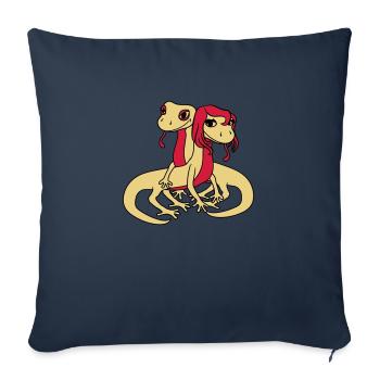 couple couples aiment 2 amis amoureux femme femme - Housse de coussin décorative 45 x 45 cm - bleu marine - Devant