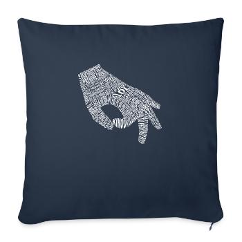 Jeu du rond blanc (mème) - Housse de coussin décorative 45 x 45 cm - bleu marine - Devant