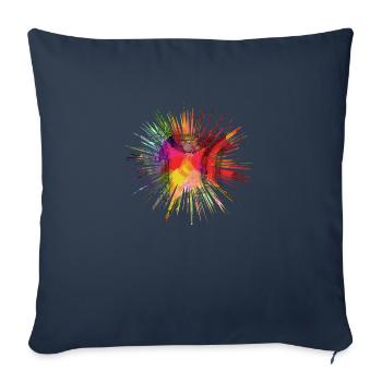 Etoile arc-en-ciel - Housse de coussin décorative 45 x 45 cm - bleu marine - Devant
