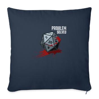 D20 Cube - Problème résolu - Housse de coussin décorative 45 x 45 cm - bleu marine - Devant