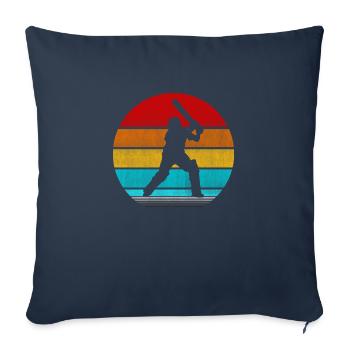 retro vinatge cricket - Sofa pillowcase 17,3'' x 17,3'' (45 x 45 cm) - navy - Front