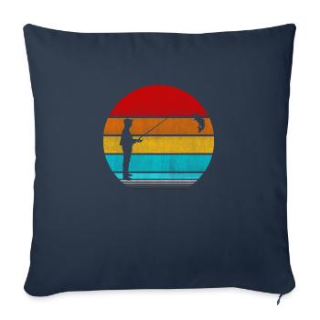 pêche - Housse de coussin décorative 45 x 45 cm - bleu marine - Devant