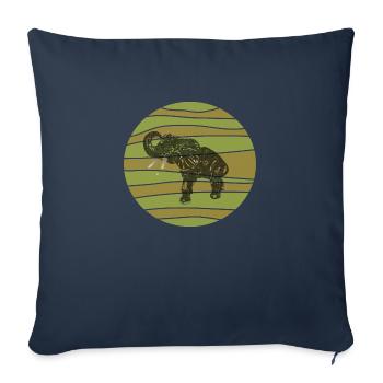 Edelfant Elefant im typisch afrikanischen Look. - Sofakissenbezug 45 x 45 cm - Navy - Vorne