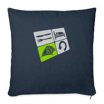 Manger Sleep Camp Répéter - Housse de coussin décorative 45 x 45 cm - bleu marine - Devant