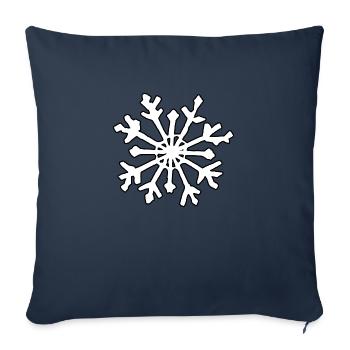 Flocon de neige Neige Hiver Noël froid 13 - Housse de coussin décorative 45 x 45 cm - bleu marine - Devant