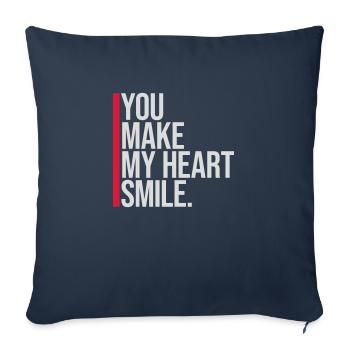 Faire sourire mon cœur - Housse de coussin décorative 45 x 45 cm - bleu marine - Devant