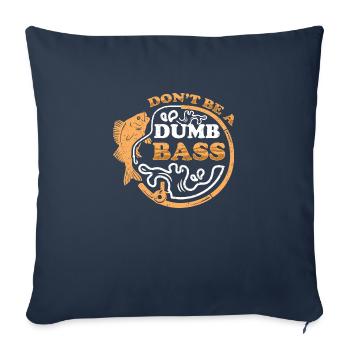 Tenue de pêche amusante pour un pêcheur d’achigan - Housse de coussin décorative 45 x 45 cm - bleu marine - Devant