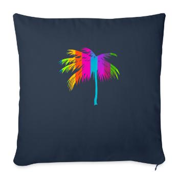 Tropical Beach Paradise Palm Rainbow 2 - Sofa pillowcase 17,3'' x 17,3'' (45 x 45 cm) - navy - Front