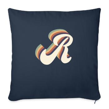 letter R - Sofa pillowcase 17,3'' x 17,3'' (45 x 45 cm) - navy - Front