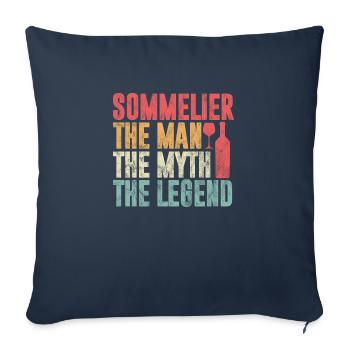 Sommelier l’homme le mythe la légende - Housse de coussin décorative 45 x 45 cm - bleu marine - Devant