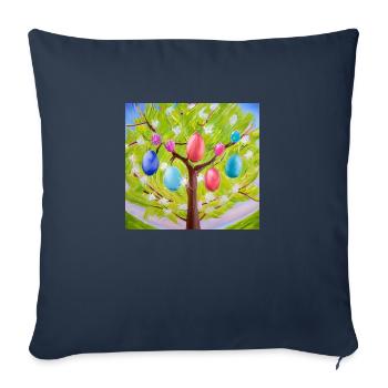 Colorful egg tree - Sofa pillowcase 17,3'' x 17,3'' (45 x 45 cm) - navy - Front