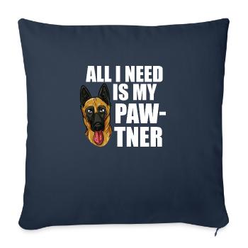 All I need is my pawtner Design for a unit - Sofa pillowcase 17,3'' x 17,3'' (45 x 45 cm) - navy - Front