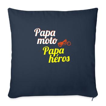papa moto papa héros - Housse de coussin décorative 45 x 45 cm - bleu marine - Devant