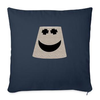 bucket smile face emoticon - Sofa pillowcase 17,3'' x 17,3'' (45 x 45 cm) - navy - Front