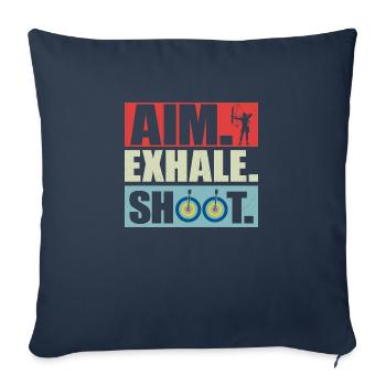 Aim Exhale Shoot. Archery Target Bow & Arrows - Sofa pillowcase 17,3'' x 17,3'' (45 x 45 cm) - navy - Front