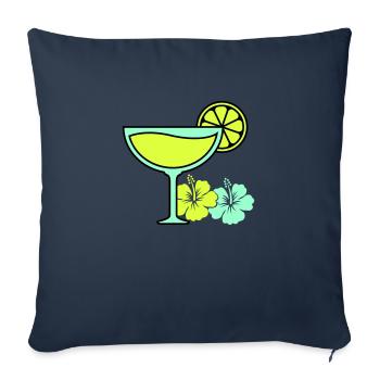 Cocktail Hibiscus - Sofa pillowcase 17,3'' x 17,3'' (45 x 45 cm) - navy - Front