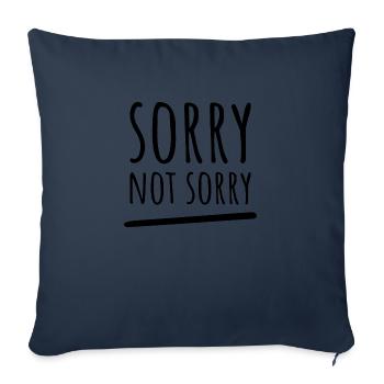 Désolé pas désolé. Design ironique et amusant - Housse de coussin décorative 45 x 45 cm - bleu marine - Devant