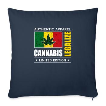 Cannabis - Sofa pillowcase 17,3'' x 17,3'' (45 x 45 cm) - navy - Front