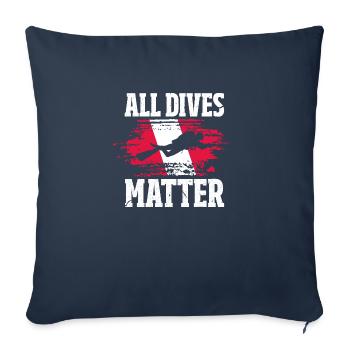 All Dives Matter Red White Diving Flag Scube Diver - Sofakissenbezug 45 x 45 cm - Navy - Vorne