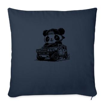 panda voiture - Housse de coussin décorative 45 x 45 cm - bleu marine - Devant