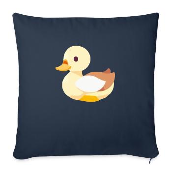 Bébé canard à bec en jaune - Housse de coussin décorative 45 x 45 cm - bleu marine - Devant