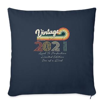 2021 Vintage Classique 2021 - Housse de coussin décorative 45 x 45 cm - bleu marine - Devant