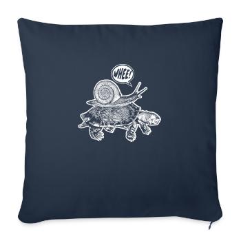 Escargot Équitation Tortue Whee Drôle Animal - Housse de coussin décorative 45 x 45 cm - bleu marine - Devant