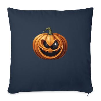 Verrückter Halloween Kürbis - Sofakissenbezug 45 x 45 cm - Navy - Vorne