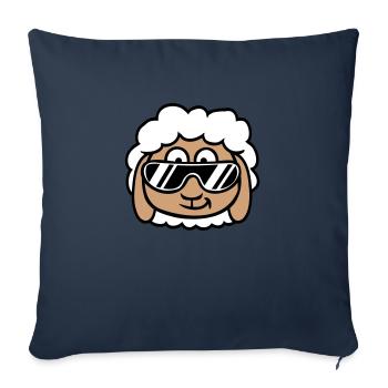 Mouton Lunettes de soleil Fête Mouton Agneau Tête Fraîche - Housse de coussin décorative 45 x 45 cm - bleu marine - Devant