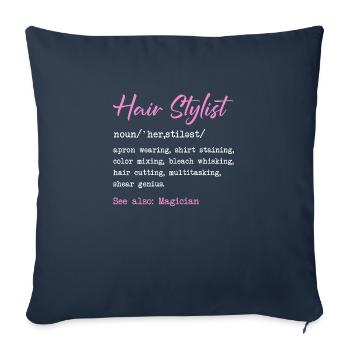 Coiffeur Définition Maquillage Cosméticienne - Housse de coussin décorative 45 x 45 cm - bleu marine - Devant