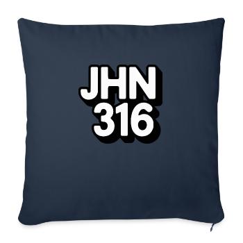 JHN 316 Message chrétien - Housse de coussin décorative 45 x 45 cm - bleu marine - Devant