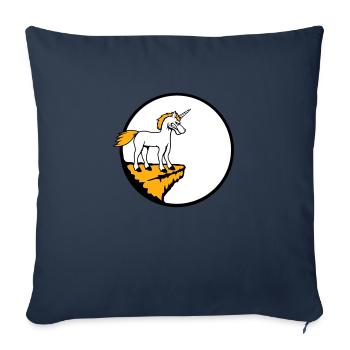 Unicorn Cliff Moon Evil Angry Bad Mood - Sofa pillowcase 17,3'' x 17,3'' (45 x 45 cm) - navy - Front