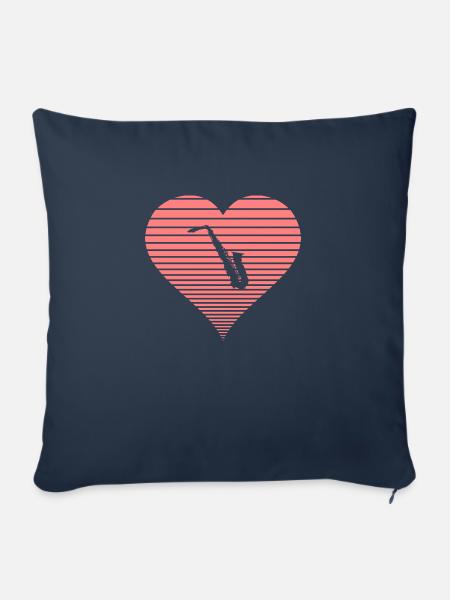 Saxofon - Sofakissenbezug 45 x 45 cm - Navy