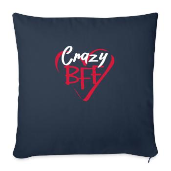 BFF Crazy Best Friends Forever Crazy Heart - Sofa pillowcase 17,3'' x 17,3'' (45 x 45 cm) - navy - Front