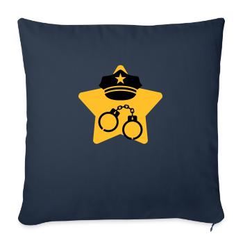 Police / Policier / Flic / Sécurité - Housse de coussin décorative 45 x 45 cm - bleu marine - Devant