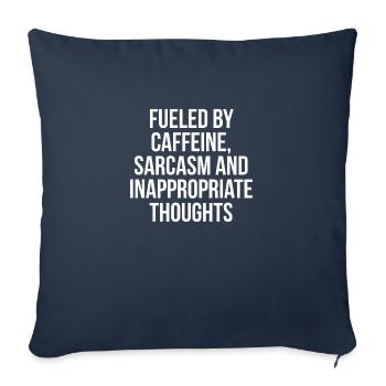 FUELED BY CAFFEINE SARCASM W - Sofa pillowcase 17,3'' x 17,3'' (45 x 45 cm) - navy - Front
