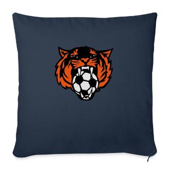 football tiger roars in front club logo - Sofa pillowcase 17,3'' x 17,3'' (45 x 45 cm) - navy - Front