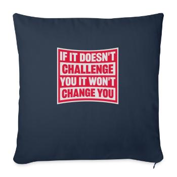 Séance d’entraînement Fitness Motivation Citation - Housse de coussin décorative 45 x 45 cm - bleu marine - Devant