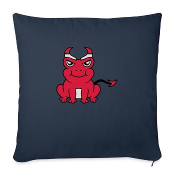 Démon grenouille Devil Horns - Housse de coussin décorative 45 x 45 cm - bleu marine - Devant
