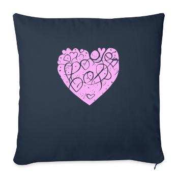 Herz Symbol Liebe süß Herzen rosa Zeichnung 14 - Sofakissenbezug 45 x 45 cm - Navy - Vorne