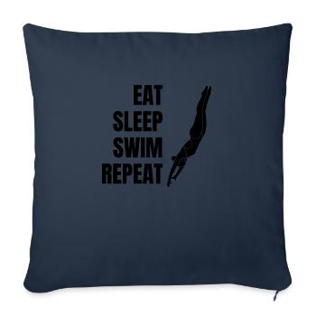 Nageur Club de natation Natation Mme Schwimmer - Housse de coussin décorative 45 x 45 cm - bleu marine - Devant