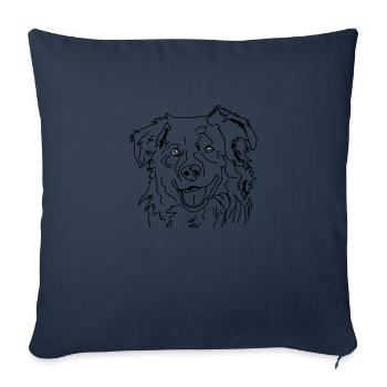 Berger australien - Housse de coussin décorative 45 x 45 cm - bleu marine - Devant