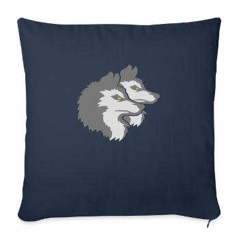 Logo de l’équipe Wolf Pack - Housse de coussin décorative 45 x 45 cm - bleu marine - Devant