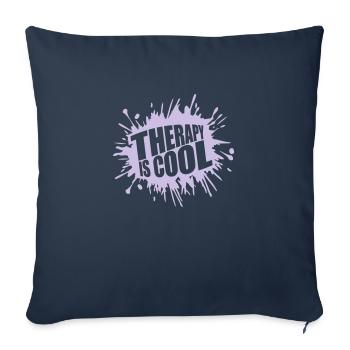 therapy is cool Quote - Sofa pillowcase 17,3'' x 17,3'' (45 x 45 cm) - navy - Front