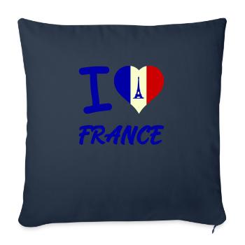 I Love France - Sofa pillowcase 17,3'' x 17,3'' (45 x 45 cm) - navy - Front