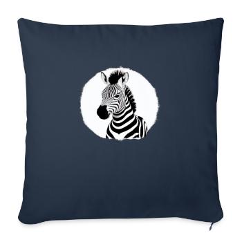 Fun Zebra Cartoon lustig Natur Tier Safari 7 - Sofakissenbezug 45 x 45 cm - Navy - Vorne